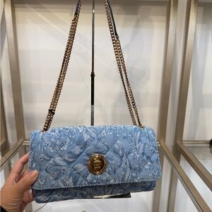 Versace quilted Blue Floral Women's flap Bag